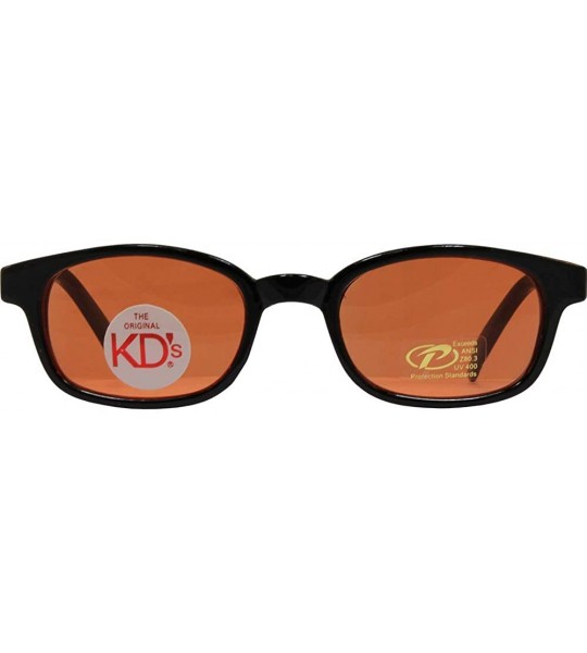 Round Original KD Sunglasses Orange Lens Biker Driving Glasses- Black Orange- Standard - CI114GYE9PF $24.99