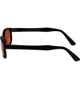 Round Original KD Sunglasses Orange Lens Biker Driving Glasses- Black Orange- Standard - CI114GYE9PF $24.99