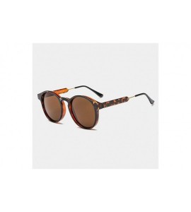 Round Round Frame with Metal Legs Sunglasses for Mens and Women - C5 Leopard Brown - CN1989XA0D3 $21.79