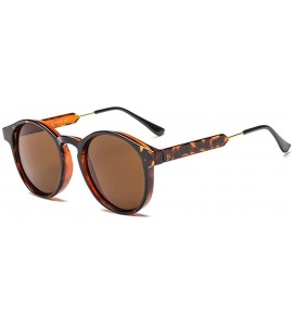 Round Round Frame with Metal Legs Sunglasses for Mens and Women - C5 Leopard Brown - CN1989XA0D3 $21.79