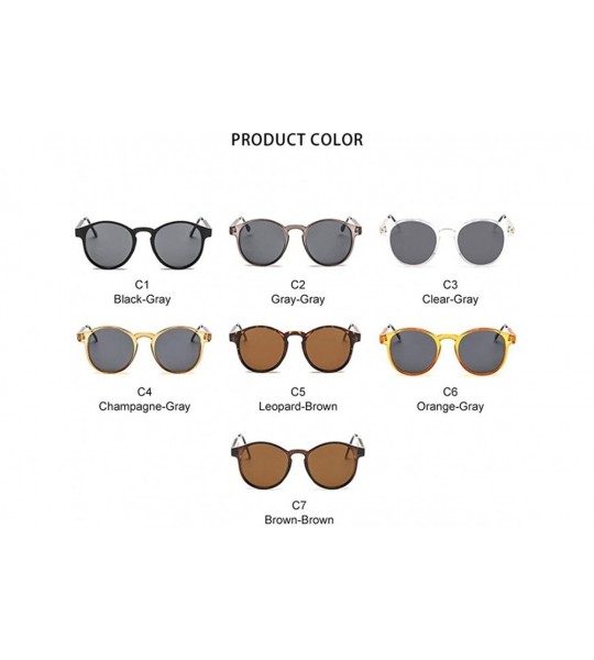 Round Round Frame with Metal Legs Sunglasses for Mens and Women - C5 Leopard Brown - CN1989XA0D3 $21.79