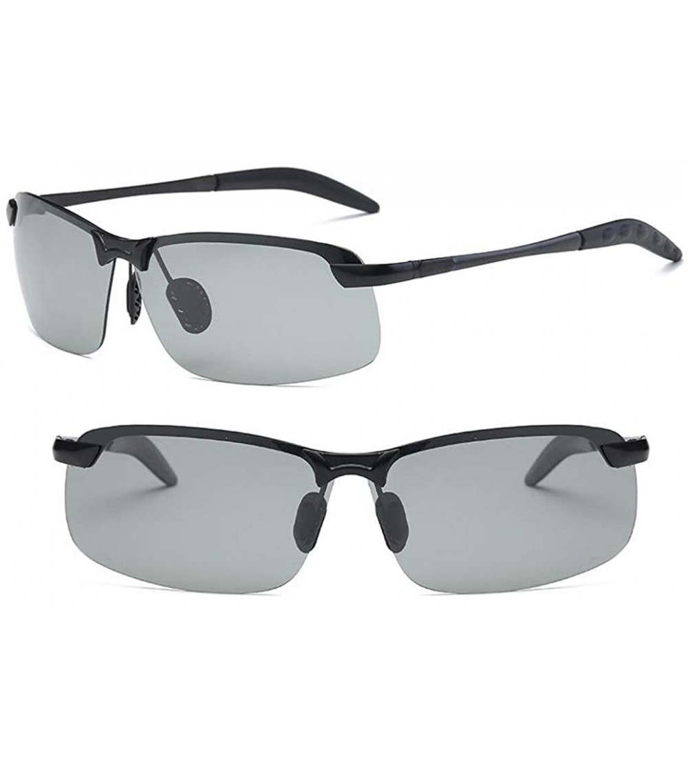 Sport Photochromic Polarized Sunglasses Sports Eyewear UV Protection Fishing Golf Goggles for Men - Black - CQ18LN6L2ER $31.84