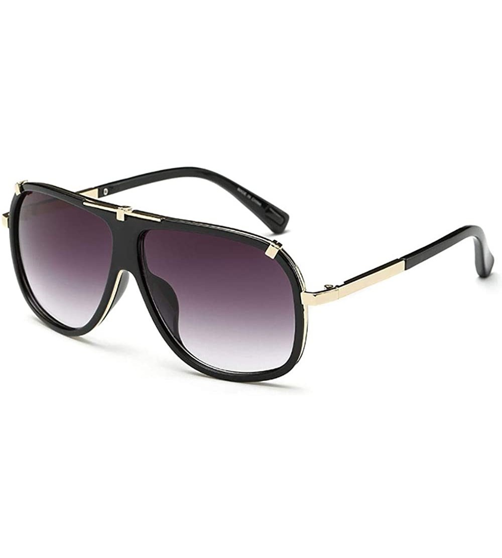 Oversized Oversized Men Women Sunglasses Retro eyewear Metal Frame Gold Pilot Sunglasses UV400 - Red - CV1863LXRRS $34.08