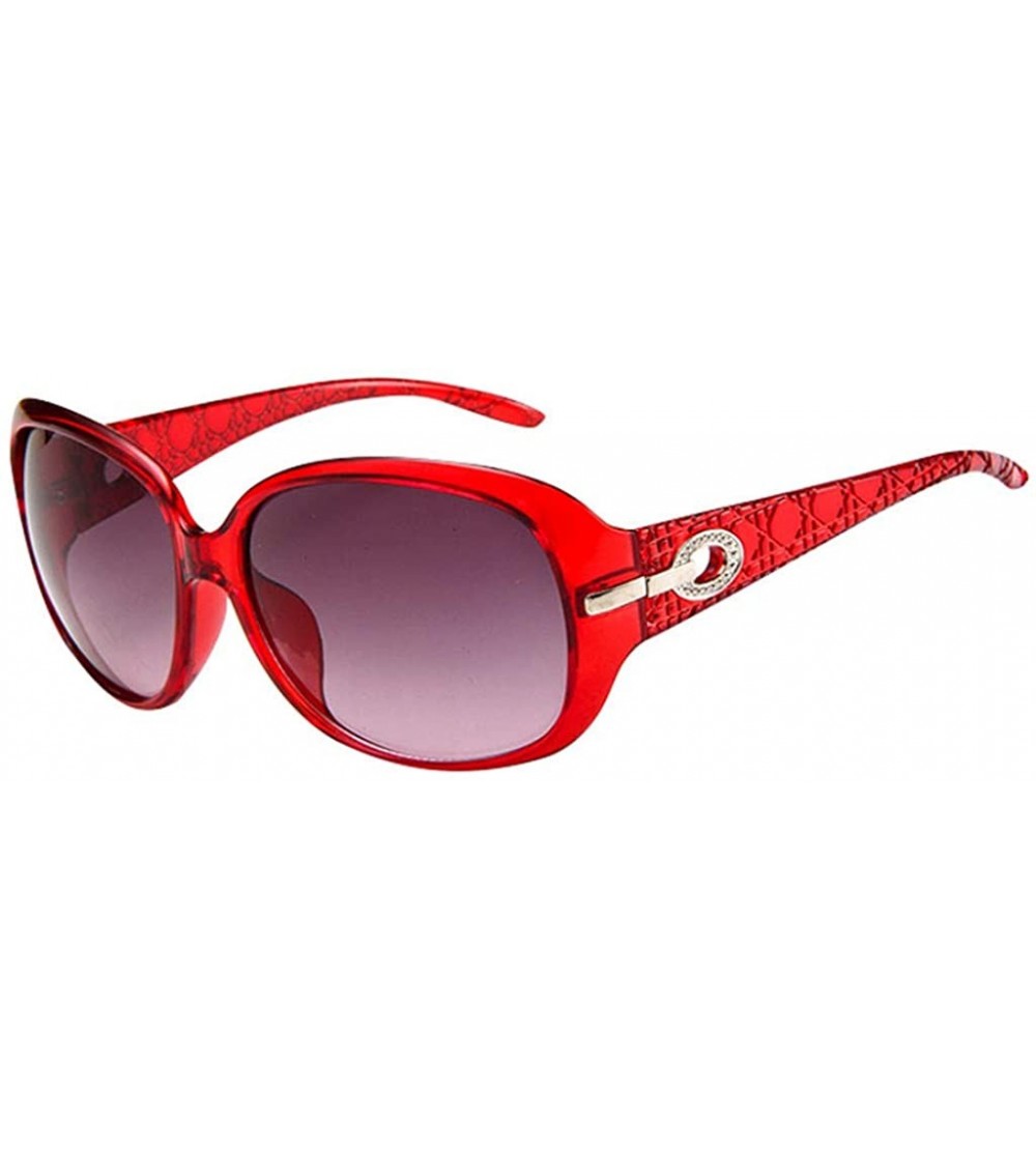 Oversized Fashion Sunglasses Toad Mirror Retro Sunglasses UV400 Protection Vintage Shades Sunglasses for Women - Wine - CN190...