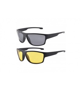 Sport Colorful Full Frame Sport Sunglasses and Fishing Driving Eyewears 2 Glasses Set for Men/Women-SH201 - Black Frame - CR1...