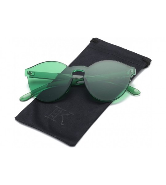 Oversized Fashion Party Rimless Sunglasses Transparent Candy Color Eyewear LK1737 - Green - CF18ERCL4K9 $18.80