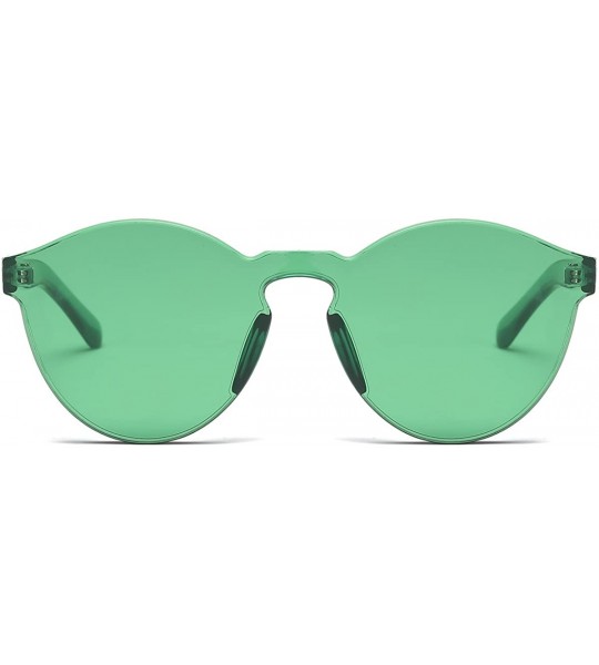 Oversized Fashion Party Rimless Sunglasses Transparent Candy Color Eyewear LK1737 - Green - CF18ERCL4K9 $18.80