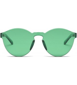 Oversized Fashion Party Rimless Sunglasses Transparent Candy Color Eyewear LK1737 - Green - CF18ERCL4K9 $18.80