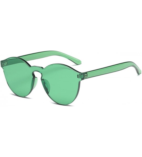 Oversized Fashion Party Rimless Sunglasses Transparent Candy Color Eyewear LK1737 - Green - CF18ERCL4K9 $18.80