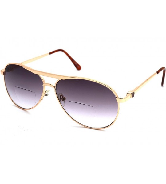 Aviator Vintage Classic Aviator Metal Reading Glasses - Gold / Tinted Bi-focus Reading Glasses Rj8027bf - CO12H48YW4R $30.63