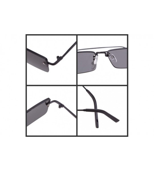 Round Vintage Rectangular Sunglasses Designer Rectangle - C6 - CX197ZRK0ZH $20.02