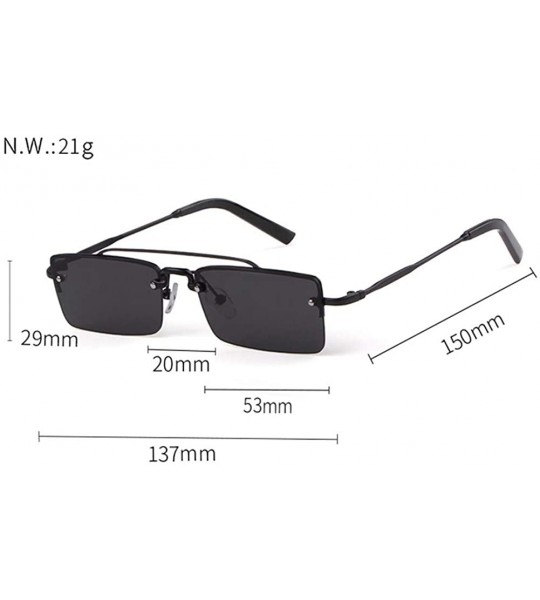 Round Vintage Rectangular Sunglasses Designer Rectangle - C6 - CX197ZRK0ZH $20.02