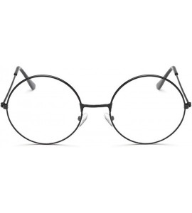 Round Vintage Women Popular Round Metal Clear Lens Glasses Frame Trendy Nerd Anti-radiation Spectacles Eyeglass - CY19856QMWX...