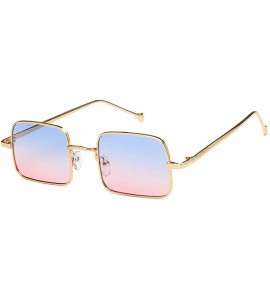 Rectangular Unisex Sunglasses Fashion Silver Pink Drive Holiday Rectangle Non-Polarized UV400 - Gold Pink - CB18RLSOCW6 $19.45
