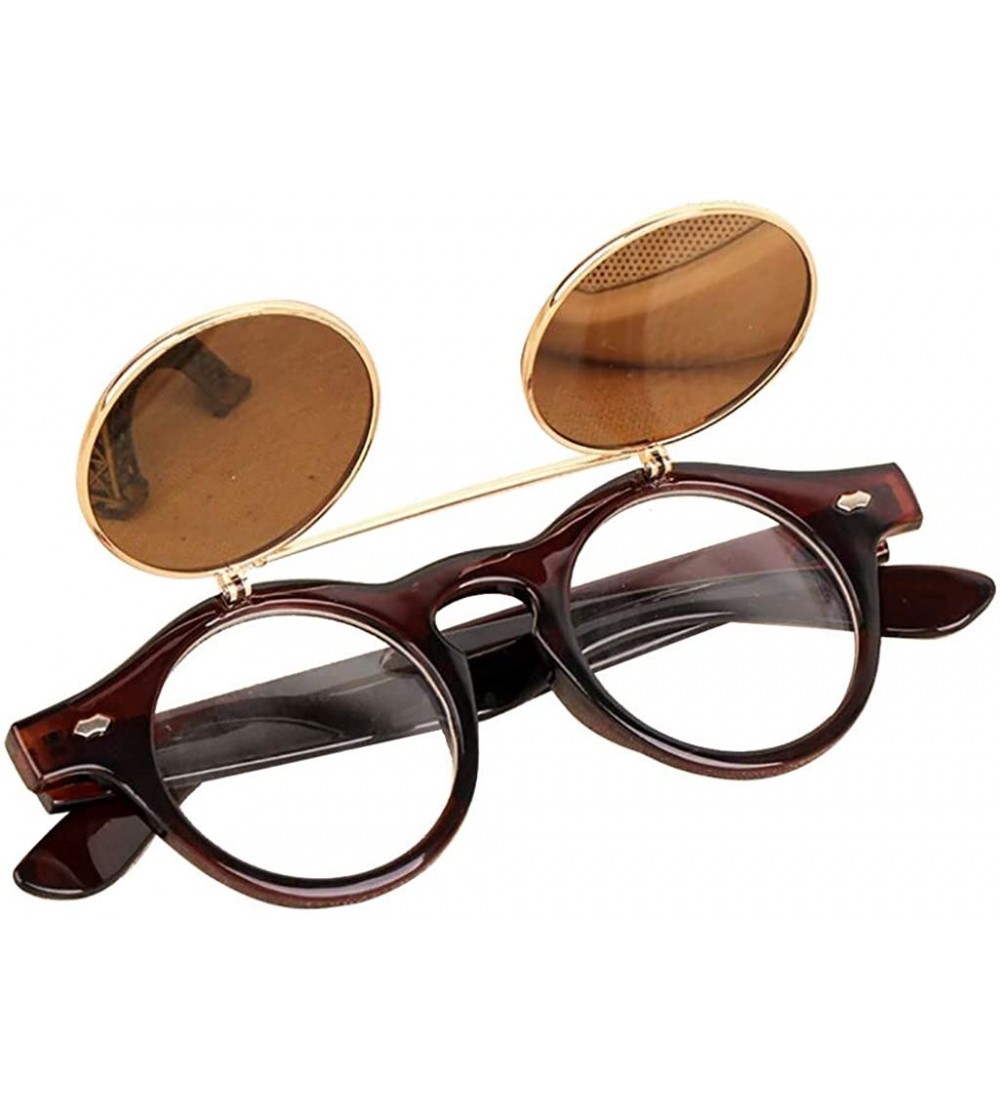 Square Flip Up Sunglasses - Vintage Round Flip Up Sunglasses for Men Women Juniors Style Circle Sun Glasses - C - CB194GZEWWZ...