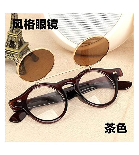 Square Flip Up Sunglasses - Vintage Round Flip Up Sunglasses for Men Women Juniors Style Circle Sun Glasses - C - CB194GZEWWZ...