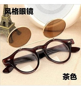 Square Flip Up Sunglasses - Vintage Round Flip Up Sunglasses for Men Women Juniors Style Circle Sun Glasses - C - CB194GZEWWZ...