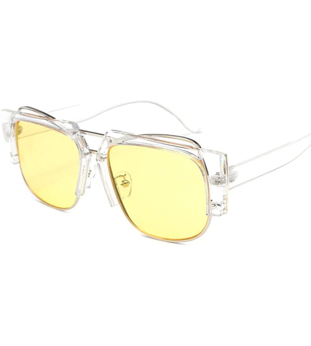 Rimless Retro Half Frame Men'S Sunglasses Square Metal Sunglasses Glasses - CV18X7ME97M $80.64