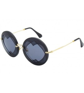 Round Ariana Grande Inspired Two of Hearts Round Metal Sunglasses - Black - C618R2H28QT $45.67