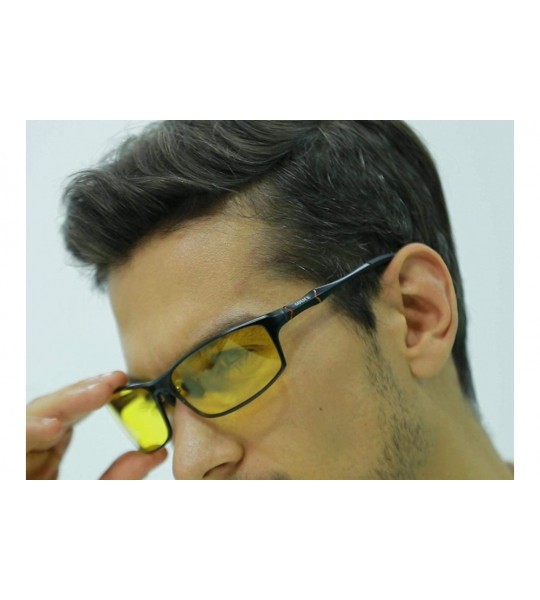 Rectangular Night Vision Glasses Men Women - Balck - C518WDINMEL $22.25