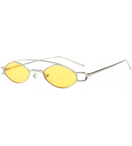 Oval Elliptical Sunglasses Classic Metal Vintage Oval Women Fashion Shade - As Described - CW18ZG430TG $18.56