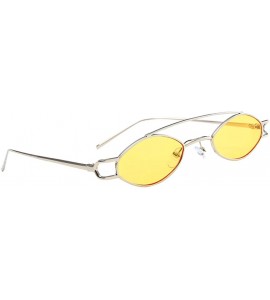 Oval Elliptical Sunglasses Classic Metal Vintage Oval Women Fashion Shade - As Described - CW18ZG430TG $18.56