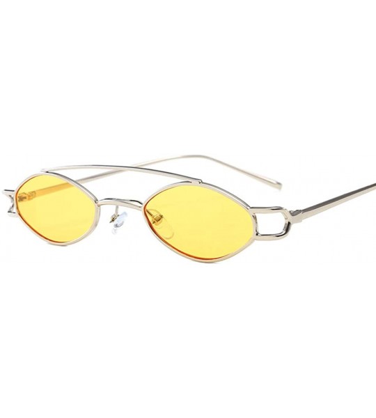 Oval Elliptical Sunglasses Classic Metal Vintage Oval Women Fashion Shade - As Described - CW18ZG430TG $18.56