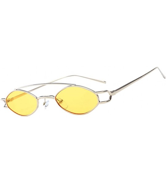 Oval Elliptical Sunglasses Classic Metal Vintage Oval Women Fashion Shade - As Described - CW18ZG430TG $18.56