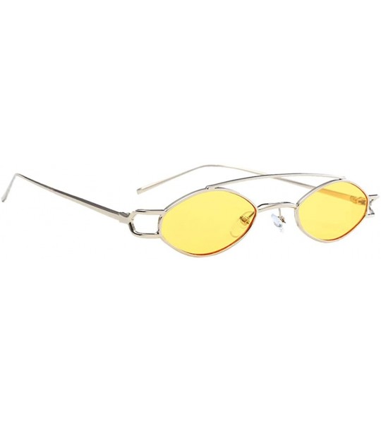 Oval Elliptical Sunglasses Classic Metal Vintage Oval Women Fashion Shade - As Described - CW18ZG430TG $18.56