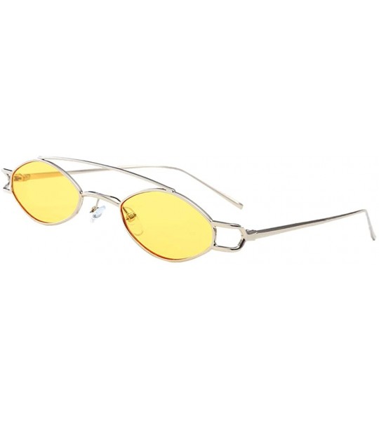 Oval Elliptical Sunglasses Classic Metal Vintage Oval Women Fashion Shade - As Described - CW18ZG430TG $18.56