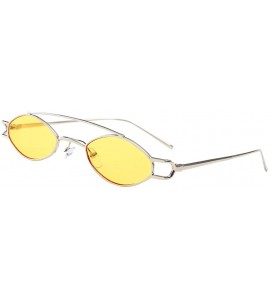 Oval Elliptical Sunglasses Classic Metal Vintage Oval Women Fashion Shade - As Described - CW18ZG430TG $18.56