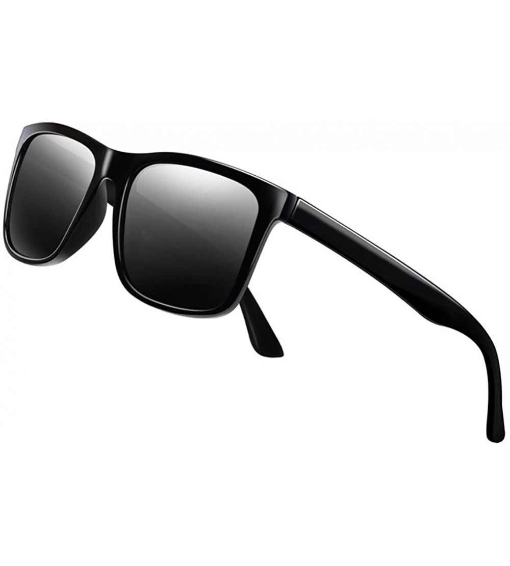 Square Polarized Sunglasses for Men TR90 Unbreakable Mens Sunglasses Driving Sun Glasses For Men/Women - CA18G3E4MKI $26.31