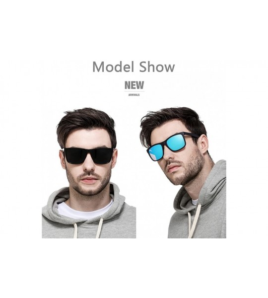 Square Polarized Sunglasses for Men TR90 Unbreakable Mens Sunglasses Driving Sun Glasses For Men/Women - CA18G3E4MKI $26.31