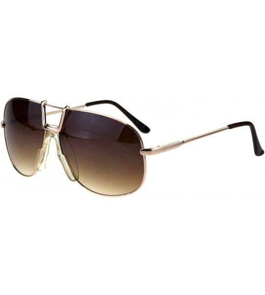 Aviator Mens Fashion Sunglasses Vintage Designer Style Square Aviators UV 400 - Gold (Brown) - C518NUUUSRY $19.30