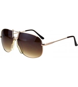 Aviator Mens Fashion Sunglasses Vintage Designer Style Square Aviators UV 400 - Gold (Brown) - C518NUUUSRY $19.30