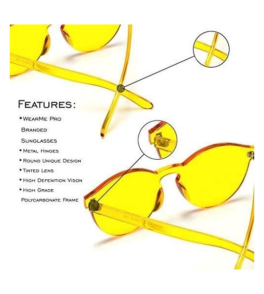 Wayfarer Colorful One Piece Transparent Round Super Retro Sunglasses - Blue - CL17YEHQ4N7 $20.22