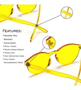 Wayfarer Colorful One Piece Transparent Round Super Retro Sunglasses - Blue - CL17YEHQ4N7 $20.22