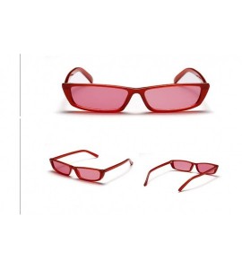 Rectangular Unisex Vintage Sunglasses Triangle Womens - Red - C118HWI53CD $17.67