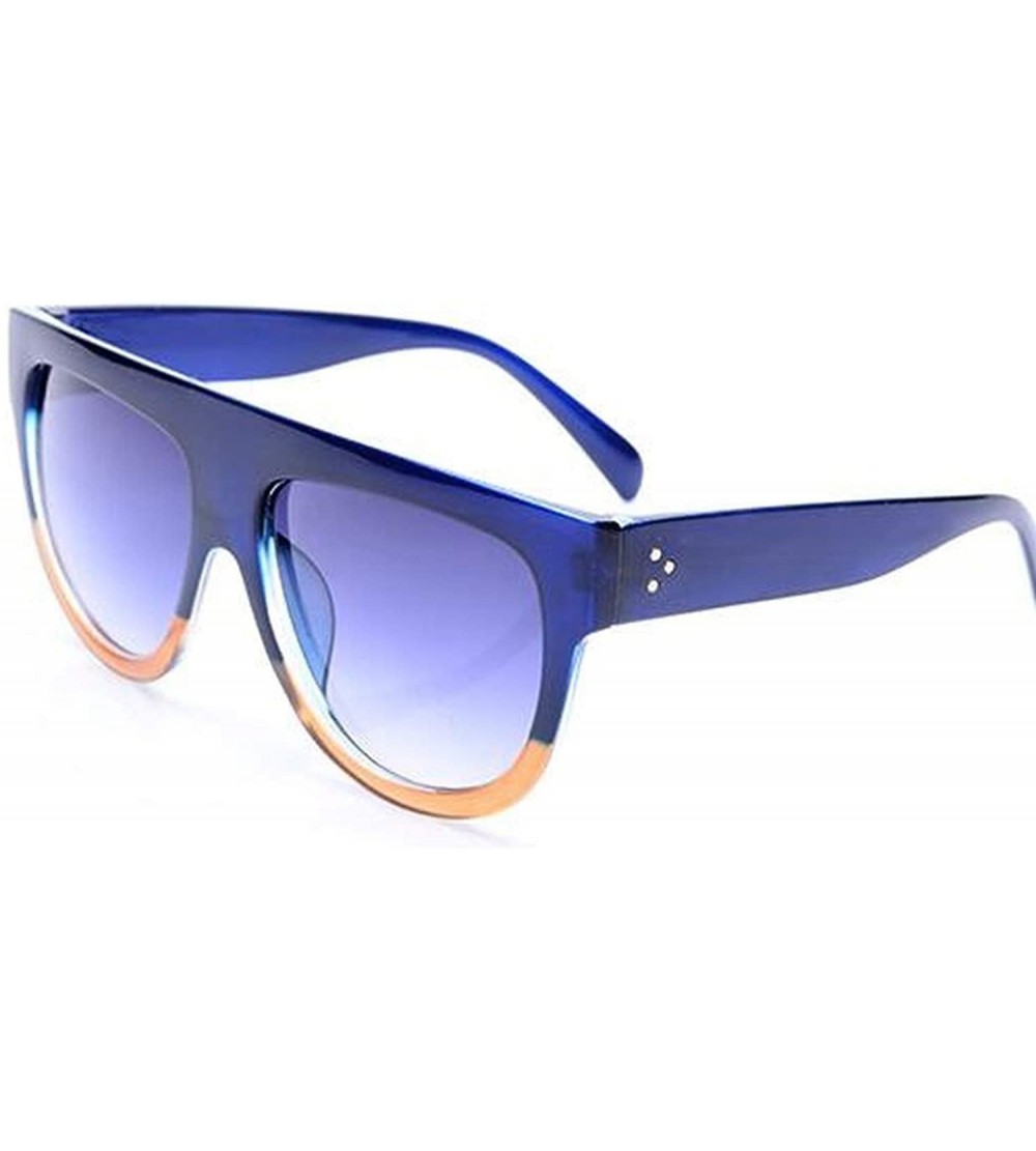 Oversized Sunglasses Women Gradient 2019 Summer Style Classic Women Sun Glasses Female Eyewear UV400 - Blue Brown - CW18W0GIA...