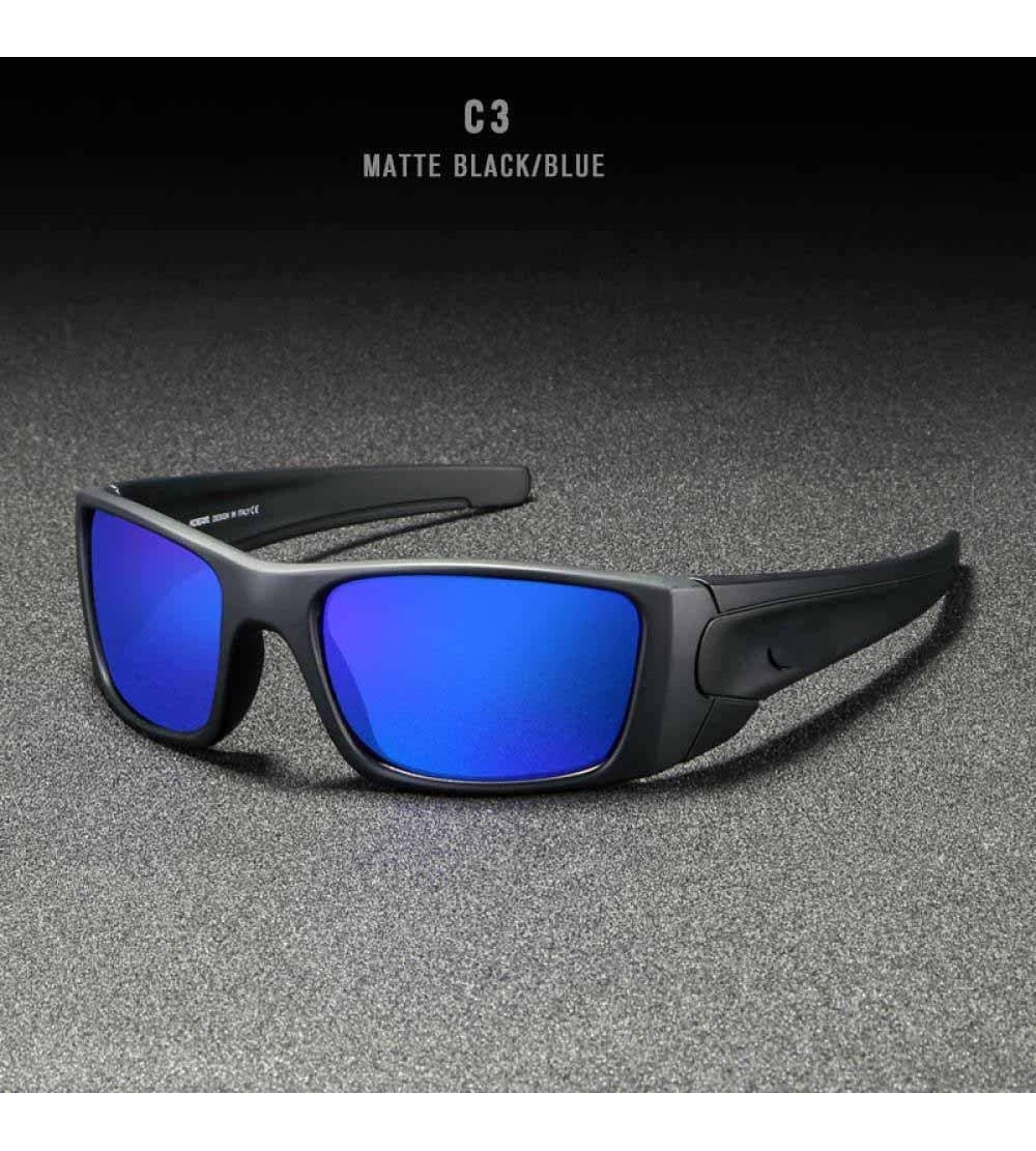 Aviator Unisex Rectangular Polarized Sunglasses For Men Running Climbing Sports Sun C5 - C3 - CC18YQGKLZ7 $42.45