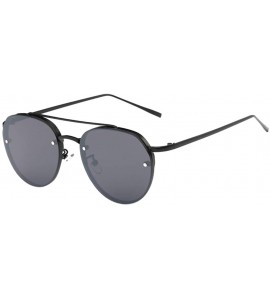 Rimless Fashion Circular Sunglasses Street Fashion Metal Frame Women Sunglasses - C - CT18S4KZ2RO $17.09