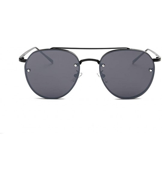 Rimless Fashion Circular Sunglasses Street Fashion Metal Frame Women Sunglasses - C - CT18S4KZ2RO $17.09