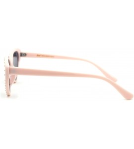 Cat Eye Womens Metal Stud Trim Gothic Cat Eye Plastic Sunglasses - Pink Solid Black - CX18YTL3CHN $22.73