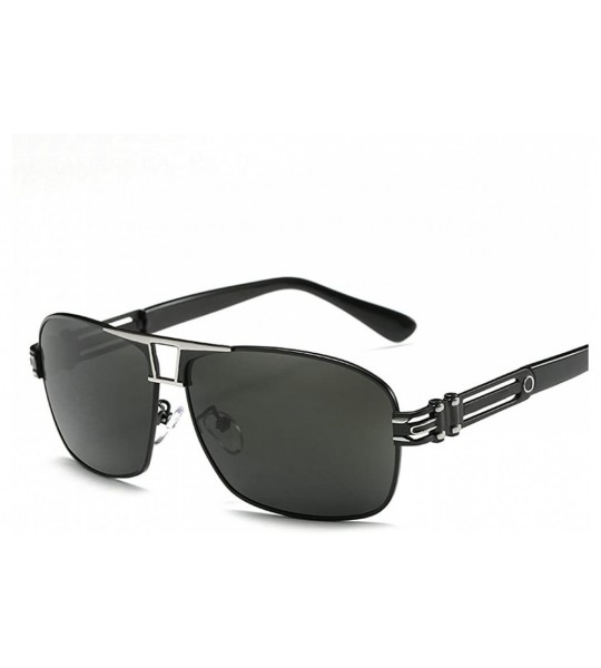 Sport Polarized Sunglasses for Men UV400 Protection Mirror Lenses Square Eyewear - Gun/Black - CV12O8713DL $30.75