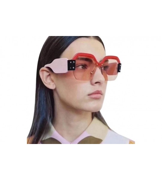 Square Women Vintage Sunglasses Retro Big Frame UV400 Eyewear Fashion Ladies - C - C018SU4I3RD $18.66