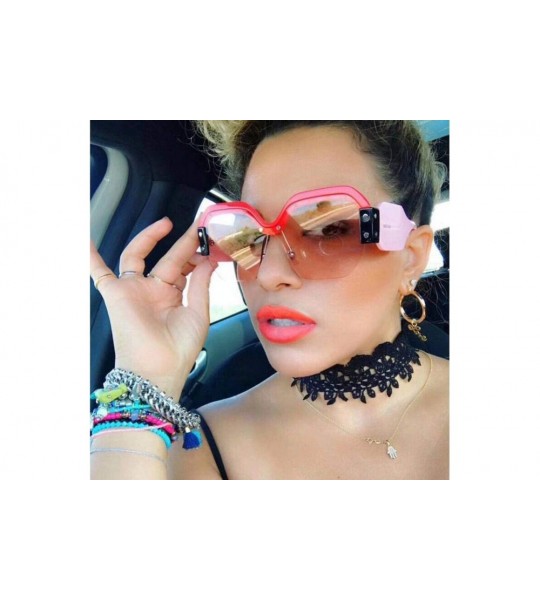 Square Women Vintage Sunglasses Retro Big Frame UV400 Eyewear Fashion Ladies - C - C018SU4I3RD $18.66