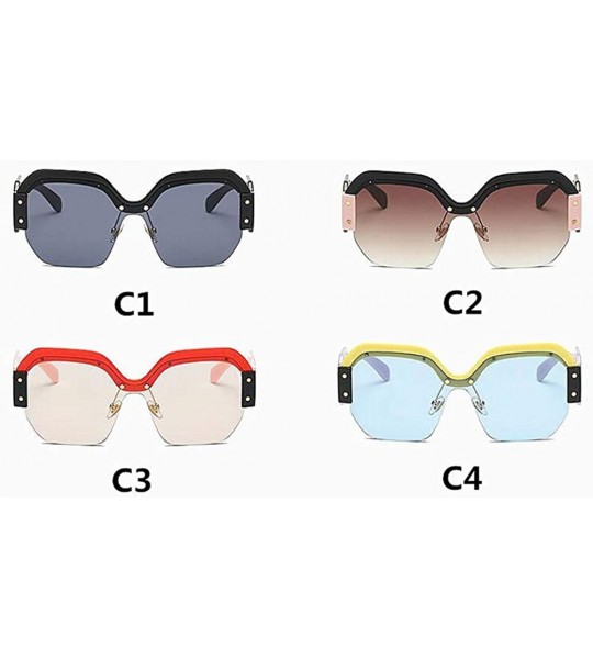 Square Women Vintage Sunglasses Retro Big Frame UV400 Eyewear Fashion Ladies - C - C018SU4I3RD $18.66