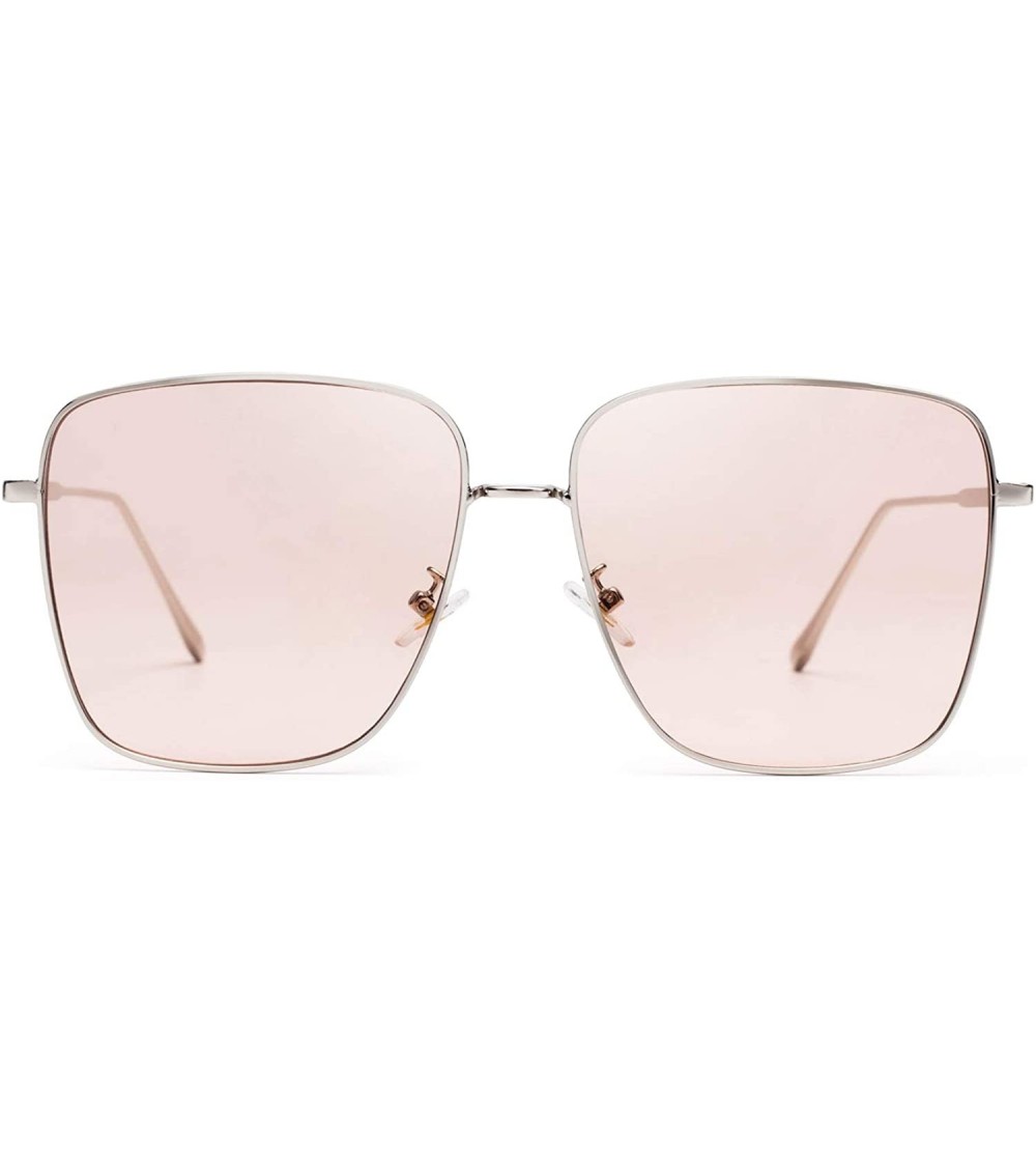 Oversized Sunglasses Non Polarized Protection Transparent Progressive - Pink - C0199I27LEW $31.69