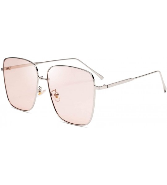 Oversized Sunglasses Non Polarized Protection Transparent Progressive - Pink - C0199I27LEW $31.69