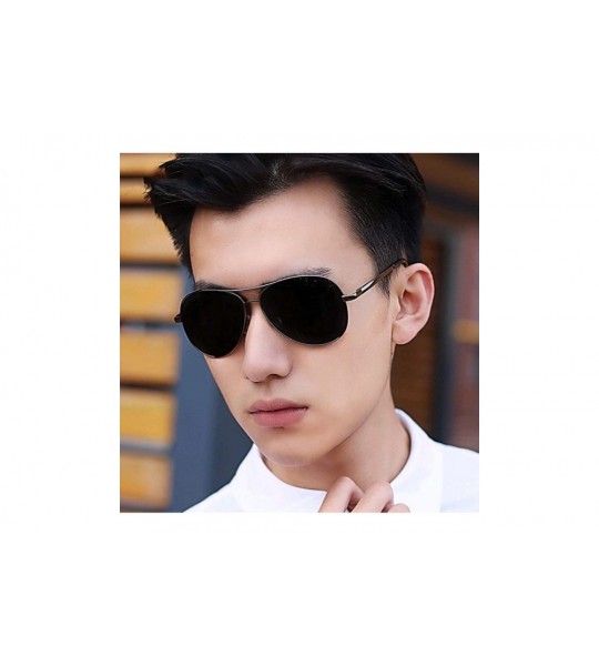 Oversized Photochromic Pilot Polarized Sunglasses Men Women Driving Discoloration Sun Glasses Shades Oculos De Sol - Gun - C5...